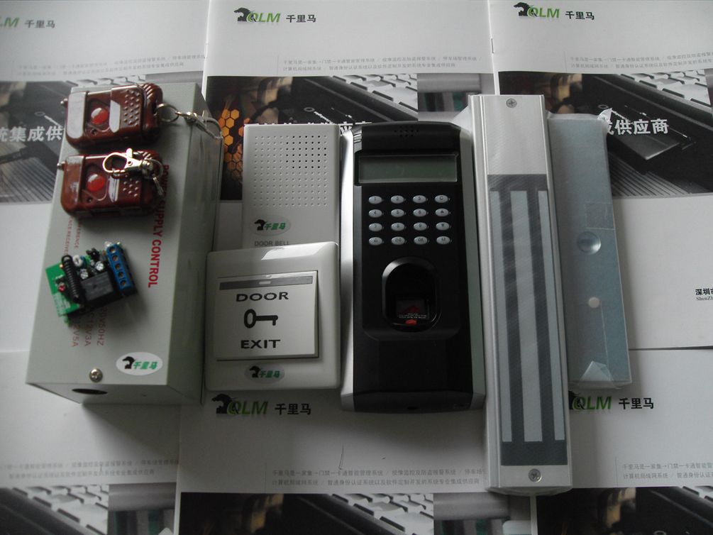 指紋門禁考勤機(jī)-單扇磁力鎖-門禁專用電源-出門按鈕-有線門鈴-無線遙控器