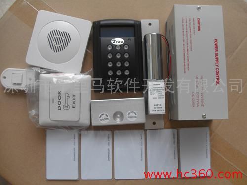 藍精靈門禁考勤機-單扇電插鎖-門禁電源-出門按鈕-有線門鈴-感應卡-通訊轉(zhuǎn)換器